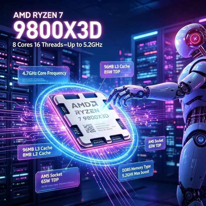 AMD Ryzen 7 9800X3D CPU per Cr - Pc Gaming Ryzen 7 recensione e prezzo