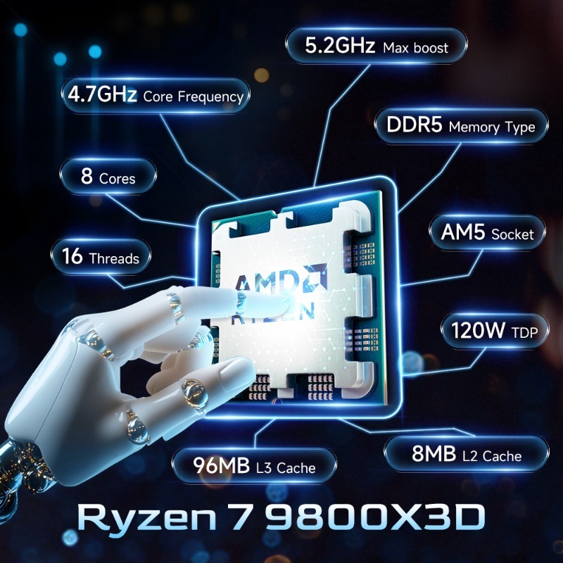 AMD Ryzen 7 9800X3D CPU per Cr - Pc Gaming Ryzen 7 recensione e prezzo